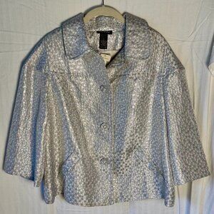 LANE BRYANT NWT SILVER SEQUINED JACKET SIZE 14